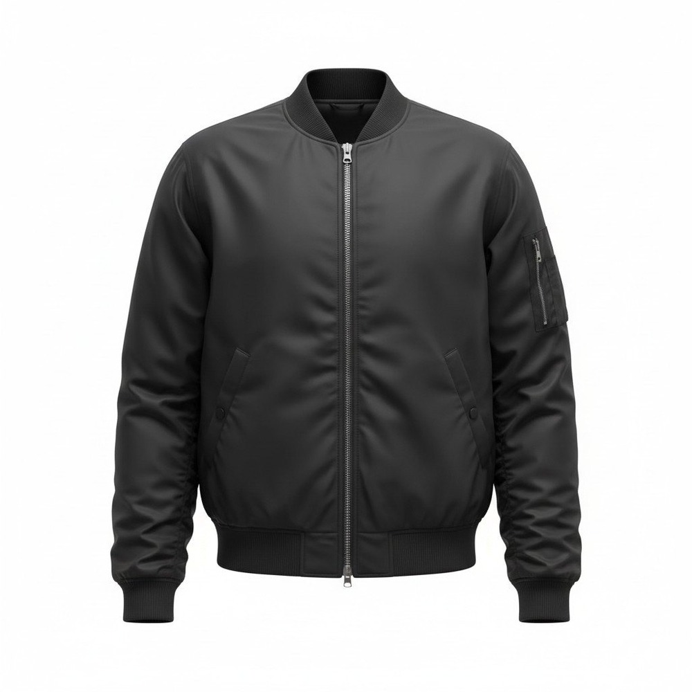 Label Go-To Bomber Jacket Mens XL Black Minimalist Streetwear Utility Flight